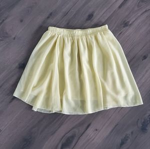 Pastel Yellow Chiffon Skater Skirt